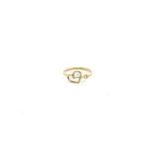 18K Gold Ring Heart Key 1.27 grams Size 7